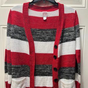 Canyon River Blues Red Stripe Cardigan Size M